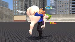 ass_cheeks ass_jiggle ass_jiggling axol_(smg4) big_ass_(female) big_booty_(female) big_butt_(female) booty_cheeks bubble_ass_(female) bubble_booty butt_cheeks clothed_male heavy_ass heavy_butt kaibernation melony_(smg4) naked_female naked_female_clothed_male sleeping_female smg4