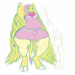 anthro apple arthropod avian balls big_balls big_breasts billyjeans22 bird breasts bulge butterfly color dickgirl equine fluttershy_(mlp) friendship_is_magic fruit hair hooves horn huge_breasts hybrid insects intersex lips mammal my_little_pony neckfur penis plain_background plump_lips size_difference straight_hair thick_thighs wide_hips wings