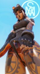 1girls 3d 3d_(artwork) blender braided_hair braided_twintails braids cap elite_jules_(fortnite) female fortnite freckles gloves goggles_on_forehead goggles_on_head green_eyes hat human jules_(fortnite) leotard long_hair looking_at_viewer middlemansfm nose_piercing piercing pulling_clothing septum_piercing septum_ring silver_hair solo solo_female solo_focus tattoo tattoo_on_legs tattoos tattoos_everywhere twintails