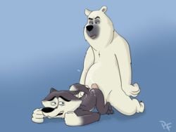 20th_century_fox 2d 2d_(artwork) agent_classified anthro anthrofied arctic_wolf bear big_dom_small_sub boss buttjob canine clenched_teeth corporal_the_polar_bear cum cumshot digital_media_(artwork) dreamworks duo ecstasy furry furry_only gay madagascar_(series) male male_only mammal north_wind orgasm overweight paintfox penis polar_bear size_difference subordinate teeth the_penguins_of_madagascar tight_fit wolf yaoi