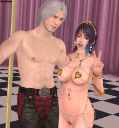 1boy 1girls bikini dante_(devil_may_cry) danteace69 dead_or_alive dead_or_alive_xtreme_venus_vacation devil_may_cry devil_may_cry_5 shandy_(doa)