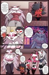 breasts comic divorced_female gattomultiversal goetia hellaverse hellhound helluva_boss imp loona_(helluva_boss) meme millie_(helluva_boss) moxxie_(helluva_boss) my_life_with_moxxie_(comic) page_5 pussy qangry_face smile stella_(helluva_boss) stolas_(helluva_boss) succubus tagme towel verosika_mayday_(helluva_boss)