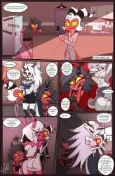 against_wall comic demon gattomultiversal goetia harem hellaverse hellhound helluva_boss kissing loona_(helluva_boss) millie_(helluva_boss) moxxie_(helluva_boss) my_life_with_moxxie_(comic) page_2 stella_(helluva_boss) succubus succubus_horns tagme verosika_mayday_(helluva_boss)