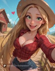 1girls ai_generated barepixels07 blonde_hair breasts cleavage clothed disney disney_princess green_eyes high_resolution highres light-skinned_female light_skin long_hair makeup mature_female medium_breasts natural_breasts patreon_username perfect_body rapunzel rapunzel_(tangled) slim_waist solo tangled thick_thighs thighs uncensored very_long_hair wide_hips