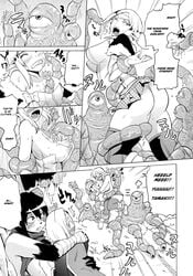 black_hair breasts comic elf female hair kemono kunoichi male mammal nipples raccoon sex tentacle translated warrior yuuki_ray