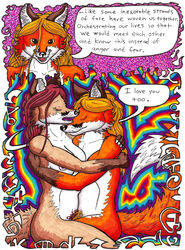 2015 anthro ass breasts canine comic drugs duo female fox love lsd lying male mammal military missionary_position nipples nude on_back open_mouth penetration psychedelic sex straight teeth tongue traditional_media_(artwork) triadfox