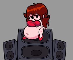 animated big_belly big_breasts big_thighs cartoony edit ffsiwli_(artist) friday_night_funkin friday_night_funkin_mod girlfriend_(friday_night_funkin) large_breasts red_hair vore