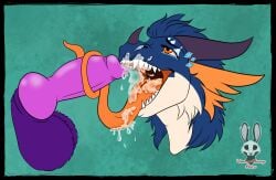 animal_genitalia animal_penis anthro balls big_balls big_knot big_penis bodily_fluids canid canine canine_genitalia canine_penis canis cum cum_drip cum_in_mouth cum_inside cum_on_face cum_on_tongue cumshot demon dragon drinking drinking_cum dripping duo ejaculation european_mythology female genital_fluids genitals hi_res hybrid knot licking male male/female mammal mythological_creature mythological_scalie mythology penis romantic romantic_couple scalie talia(wyvern) tongue tongue_around_penis voodoobunny voodoobunnyarts western_dragon whootwolf whootwolf(judas) wolf wyvern