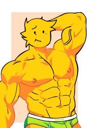 1boy abs armpit bara chokoartz forsaken forsaken_(roblox) gay male male_only muscles muscular muscular_male noob noob_(forsaken) noob_(roblox) panties_only solo white_background yaoi