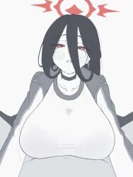 1boy 1girls animated blue_archive blush bra_visible_through_clothes breasts female gym_uniform halo handsfree_paizuri hasumi_(blue_archive) hasumi_(gym_uniform)_(blue_archive) hasumi_(track)_(blue_archive) huge_breasts jacket long_hair looking_at_viewer looping_animation mole mole_under_eye official_alternate_costume paizuri paizuri_on_lap paizuri_under_clothes penis ponytail pov red_eyes setsuna_gohan shirt solo_focus spot_color straight tagme video