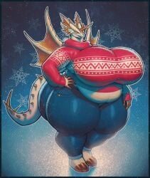 2025 3_toes 5_fingers anthro anthro_female ass ass ass_bigger_than_head ass_visible_through_thighs belly big_ass big_belly big_breasts big_butt breasts breasts_bigger_than_head breasts_bigger_than_torso capcom chubby chubby_anthro chubby_belly chubby_female clothed clothing curvy curvy_ass curvy_body curvy_female curvy_figure curvy_hips curvy_thighs digital_media_(artwork) dragon fat fat_ass fat_butt fat_female female female_anthro furry furry_female hand_on_hip hi_res horn huge_ass huge_belly huge_breasts huge_butt huge_hips huge_thighs hyper hyper_breasts hyper_thighs jeans looking_at_viewer massive_ass massive_breasts massive_butt massive_thighs membrane_(anatomy) membranous_wings monster_hunter mythological_creature mythological_scalie mythology non-mammal_breasts overweight patacon red_body red_eyes red_scales rukodiora scales scalie simple_background snow solo solo_anthro solo_female sweater tail thick_thighs thighs_bigger_than_head thighs_bigger_than_torso thorns white_body white_scales wide_hips wings winter yellow_body yellow_scales