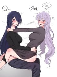 acheron_(honkai:_star_rail) black_swan_(honkai:_star_rail) blue_hair briefs briefs_around_one_leg briefs_down caught caught_in_4k caught_in_the_act caught_naked caught_off_guard clothed clothed_female clothed_sex clothes embrace embracing_during_sex female female/female female_focus female_human female_on_top female_only female_pubic_hair futa_focus futa_on_female futa_only futa_with_female futadom futanari honkai:_star_rail hoyoverse intersex lesbian_couple lesbian_domination lesbian_focus lesbian_sex pants pants_around_ankles pants_down pants_open pantsless purple_eyes purple_hair sex sex_with_clothes shock shocked shocked_expression shocked_eyes shocked_face shocked_female shocked_futa shocked_look shocked_pupils tshirt underwear underwear_around_legs underwear_around_one_leg underwear_down underwear_removed wlw yuri