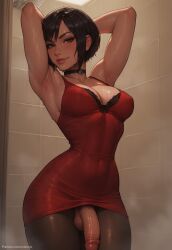 1futa ada_wong ai_generated armpits ass balls big_ass big_breasts big_butt big_hips big_penis black_eyes black_hair black_panties breasts cleavage dick dickgirl dress eyebrows eyelashes futa_only futanari grin grinning grinning_at_viewer hair hands-free holster huge_cock indoors intersex lips long_hair looking_at_viewer makeup medium_hair musk musk_clouds musky musky_balls musky_cock narrow_waist narrowed_eyes nose panties panty pantyhose penis red_dress resident_evil resident_evil_2_remake resident_evil_3_remake seducing seductive seductive_eyes seductive_gaze seductive_look seductive_mouth seductive_pose seductive_smile shiny_skin short_hair smile smile_at_viewer smiley_face smooth_balls smooth_penis smooth_skin solo solo_dickgirl solo_focus solo_futa sweat sweatdrop sweating sweaty sweaty_body testicles tight_clothing tight_fit turtleneck velonix wet