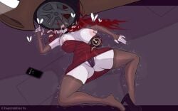 accident accidental_exposure background big_ass big_breasts blood blood_splatter boob_squish brain breasts car champaanimation clothed clothed_female convulsions dead death destroyed_brain fancy fancy_clothing fancy_dress female female_death gore guro heat high_heels in_heat massive_breasts mutilation original_character ovulating ovulation panties partially_clothed phone phone_call sexy_clothing sexy_pose spasms thigh_highs thighhighs thighs tongue tongue_out twitching vehicle x-ray