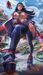 1girls aged_up alternate_costume artist_request boruto:_naruto_next_generations clothed clothed_female female female_only glasses heels high_heels hokage_hat naruto naruto_(series) red_eyes sarada_uchiha sharingan spexart uchiha_sarada