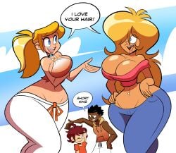 2025 2boys 2girls 5_fingers beauty_mark belly_button_piercing bellybutton_piercing big_ass big_breasts big_lips black_eyes black_hair blonde_hair blue_eyes boyfriend-girlfriend breasts brown_hair bubble_ass bubble_butt canon_couple cute dark-skinned_male dark_skin denim female furiousart hand_on_hips hoodie jeans lucy_(zrfurious) male marina_williams matt_(oboithisisfunky) mole mole_under_mouth oboithisisfunky one_eye_covered orange_t-shirt original_character pants piercing pink_t-shirt ponytail sleeveless_hoodie t-shirt tagme tan tank_top tanned tanned_female tanned_skin two_tone_hoodie two_tone_tank_top white_pants wholesome wide_hips zack_(zrfurious) zrfurious