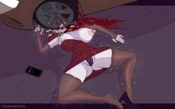accident accidental_exposure background big_ass big_breasts blood blood_splatter boob_squish brain breasts car champaanimation clothed clothed_female convulsions dead death destroyed_brain fancy fancy_clothing fancy_dress female female_death guro heat high_heels in_heat massive_breasts mutilation original_character panties partially_clothed phone phone_call sexy_clothing sexy_pose spasms thigh_highs thighhighs thighs tongue tongue_out twitching vehicle