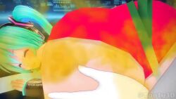 1boy 1girls 3d_animation anon big_ass blue_hair fart fart_cloud fart_fetish fartjob female food hatsune_miku heart_eyes leek male tagme tooty3d video