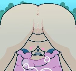asphyxiation ass ass_focus big_ass big_breasts blue_blush blue_nipples blush breasts bubble bubbles butt butt_focus butthole drowning female gulping heart huge_ass inhaling inhaling_water looking_at_viewer looking_back looking_between_legs mia_(okami_tomato) pink_hair pov pussy underwater water zxtomatofan