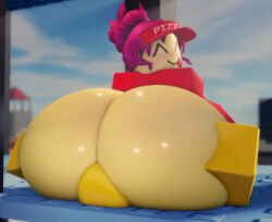 1boy 1girls animated ass bottomless bottomless_female bouncing_ass facesitting female female_focus hat hips jiggling_ass large_ass looking_back male mermio noob pink_hair pizza_girl playing_with_ass ponytail roblox robloxian thick_thighs thighs tongue tongue_out visor_cap white_body wide_hips