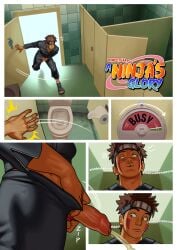 bara big_penis clothed clothing comic inuzuka_kiba male male_only manly naruto naruto_(series) peeing penis uncircumcised uncut vinceteaa