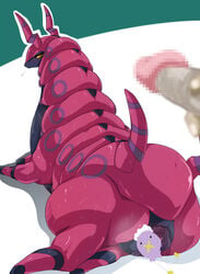 arthropod censored centipede chubby creative_censorship drifloon female feral human insects interspecies knrin looking_back male male_human/female_feral male_human/female_pokemon mammal nintendo penis pokemon pokephilia pussy scolipede sweat video_games yellow_eyes