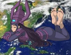 barefoot bizarreartfreak cosmic_being feet female foot_fetish galacta galacta_(marvel_rivals) giantess marvel marvel_rivals soles