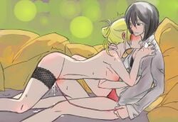 2girls annie_leonhardt asian asian_female attack_on_titan black_hair black_hair_female blonde_female blonde_hair blonde_hair_female blush breast_sucking breasts completely_naked completely_naked_female completely_nude completely_nude_female female female_only femdom femsub lezdom lezsub mikannie mikasa_ackerman multiple_girls naked naked_female nude nude_female orgasm pussy pussy_juice pussy_juice_drip pussy_juice_trail shingeki_no_kyojin tagme vibrator yuri