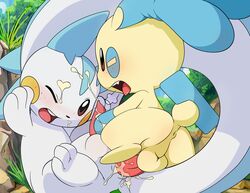 anal anal_sex ass balls big_tail blush cum cum_in_ass cum_inside cum_on_face cum_on_penis cum_on_tail cute duo fluffy_tail gay long_tail male mammal messy minun nintendo orgasm pachirisu penetration penis pokemon pokemon_(species) rodent sex squirrel tricksta video_games