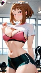1girls 2025 ai_assisted ai_generated anime artist_name bangs big_breasts big_breasts big_breasts big_chest blush boku_no_hero_academia bra breast breasts breasts breasts brown_eyes brown_hair bust busty chest cleavage explicit eyebrows_visible_through_hair female hi_res high_quality high_resolution highres indoors large_breasts looking_at_viewer my_hero_academia navel patreon patreon_username pink_bra shirt shirt_lift short_hair short_sleeves shorts skypassion smile solo stable_diffusion thighs tile_floor tiles underboob underwear uraraka_ochako watermark