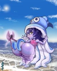 anal_sex anus barefoot feet female goblin league_of_legends monster_girl nightlydayart pix_(lol) pussy shortstack swimsuit tentacle_sex yordle