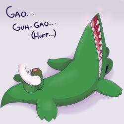 1:1 2025 3_toes alligator alligatorid ambiguous_gender balls big_challenges blush body_blush breath contour_smear crocodilian dialogue digital_media_(artwork) disembodied_hand distorted_contour duo ellipsis english_text erection featureless_hands feet feral foreskin genitals giratina_(artist) green_body handjob hi_res humanoid_genitalia humanoid_penis looking_pleasured lying male male/ambiguous monotone_body motion_lines nude on_back one_eye_closed one_eye_half-closed onomatopoeia open_mouth penile penis penis_blush quadruped reptile sanrio scalie sex shaded shadow sharp_teeth simple_background snout solo_focus sound_effects stroking_penis teeth text toes tongue uncircumcised