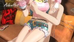 1boy 1girls 3d aidenhet alternate_costume animated arm_grab blue_hair blush breast_grab breasts clothed_female_nude_male cum cum_on_clothes cum_on_legs cum_on_lower_body cumshot english english_dialogue english_language english_voice english_voice_acting female grabbing_from_behind green_eyes hair_between_eyes hoyoverse jiggling_breasts light-skinned_female light-skinned_male light_skin long_video longer_than_one_minute looking_at_viewer male medium_breasts mihoyo misuzugon multiple_views nicole_demara nicole_demara_(cunning_cutie) nude nude_male official_alternate_costume opennsfwsp pink_hair pov see-through see-through_clothing see-through_shirt short_hair shorts sitting_on_lap sitting_on_person sound swimwear tagme thigh_sex video voice_acted zenless_zone_zero