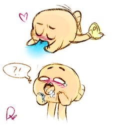 ! ? blush cartoon_network confusion cum cum_in_mouth cum_inside cum_on_face cute darwin_watterson darwwwin duo fish gay gumball_watterson heart male marine penis shoes solo_focus the_amazing_world_of_gumball tongue young