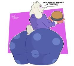 2025 animal_ears animal_tail anthro artist_name ass ass_bigger_than_body ass_bigger_than_breasts ass_bigger_than_head ass_bigger_than_torso ass_focus back_view big_ass big_breasts big_butt big_thighs breasts bubble_ass bubble_butt butt_focus clothed clothing deltarune english english_text fat_ass female female_anthro food fur furry furry_female ghost_drawings glasses glasses_on_face glasses_on_head goat goat_horns horn huge_ass huge_butt huge_thighs hyper_ass hyper_butt mammal massive_ass massive_butt mature mature_female milf mittens pie red_eyes solo solo_female tail text thick_ass thick_thighs thighhighs thighs thighs_bigger_than_head toriel tray undertale undertale_(series) white_body white_fur