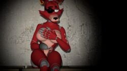 3d animated anus breasts canine caught eye_patch female five_nights_at_freddy's foxy_(disembowell) foxy_(fnaf) gif mammal masturbation pussy rattman solo