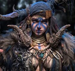 1girls 3d 3d_model 3d_render assassin's_creed_(series) assassin's_creed_valhalla breasts cleavage clothed face_markings facial_markings female female_human high_quality high_resolution highres human_shaman jewelry necklace nordic nordic_female norse norse_pagan norse_woman pagan paganism seer sexy shaman shamaness shamanic tattoo tattoo_on_face tattoos tribal tribal_clothing tribal_female tribal_headdress tribal_jewelry tribal_markings tribal_necklace tribal_outfit tribal_paint tribal_spellcaster tribal_tattoo tribal_tattoos ubisoft underboob valhalla valka valka_(assassin's_creed_valhalla) valka_(valhalla) valka_the_seer video_game video_game_character video_game_franchise video_games viking viking_female wenjie_li