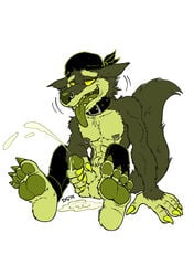 1boy 4_toes abs anthro balls bandana canine claws collar crotchless_pants cum cumshot erection facial_piercing hindpaw male male_only mammal masculine masturbation muscles nipple_piercing nipples nose_piercing orgasm pawpads paws pecs penis piercing soles solo thedirtyshark toe_claws toes tongue tongue_out wolf