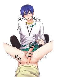 blue_hair gay ginger ginger_hair kaito_(vocaloid) male_only male_with_painted_nails project_sekai shinonome_akito vivid_bad_squad_kaito vocaloid yaoi