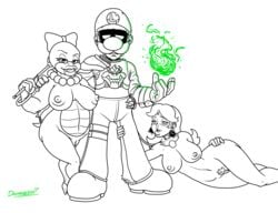 anthro armor bow bracelet breasts collar doomington female fireball group human jewelry koopa koopaling koopalings luigi male mammal mario_(series) necklace nintendo nipples princess_daisy scalie story wendy_o._koopa wide_hips