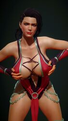 1girls 3d azucena_milagros_ortiz_castillo bandai_namco big_breasts black_hair breasts cosplay dark-skinned_female dark_skin erect_nipples erect_nipples_under_clothes female female_only jade_(cosplay) jade_(mortal_kombat)_(cosplay) latina looking_at_viewer mortal_kombat mortal_kombat_9 namco peruvian_female short_hair smile solo tekken tekken_8 thick_ass thick_thighs wide_hips