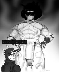 2boys afraid big_penis black_hair dark_aura floating_hair hands_on_waist hovering jojo's_bizarre_adventure jotaro_kujo jotaroviado loincloth male_focus male_only massive_penis meme muscular_male page_2 penis_size_difference penis_visible_through_loincloth reddit reddit_post size_difference stand_(jjba) star_platinum stardust_crusaders surprised three_legs when_the