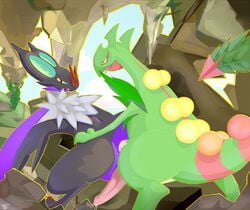 anal anal_sex anus ass big_penis cave cloud cum cum_in_ass cum_inside dragon duo eye_contact feral feral_on_feral from_behind gay half-closed_eyes interspecies looking_back male mega_sceptile moss nintendo noivern open_mouth orgasm pcred566 penetration penis pink_penis pokemon pokemon_(species) precum rock sceptile sex sky tongue tongue_out video_games