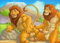 2boys abs anthro anthrofied anus ass balls disney duo erection father father_and_son feline furry furry_only furryrevolution gay incest lion male male_only mammal mufasa muscles nipples overweight parent pecs penis presenting presenting_hindquarters sex simba son the_lion_king vein yaoi