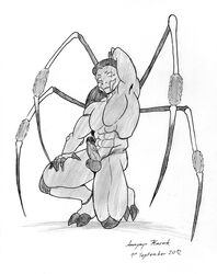 anupap arachnid arthropod balls erection male male_only monochrome muscles penis sketch solo spider sunkra