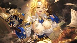 action_taimanin blonde_hair book emily_simmons glasses taimanin_(series) taimanin_asagi witch_costume