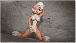 2015 3d anthro anthro_only big_breasts blonde_hair breasts female fur furry hair kraotik lagomorph lola_bunny looking_at_viewer looney_tunes mammal nipples nude pussy rabbit solo source_filmmaker space_jam video_games warner_brothers