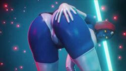 3d animated big_ass big_breasts blue_skin bouquetman female looking_at_viewer looking_back marvel mutant mystique no_sound shaking_butt tagme video x-men