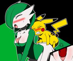 1boy 1girls 2015 ass blush bow breasts clitoris closed_eyes duo erection female female_gardevoir feral from_behind gardevoir green_hair hair humanoid interspecies lying male mammal nintendo niviox nude open_mouth penetration penis pikachu pokemon pokemon_(species) pokemon_rse pussy rodent sex shadow short_hair size_difference straight sweat teeth tongue tongue_out vaginal_penetration video_games zoophilia