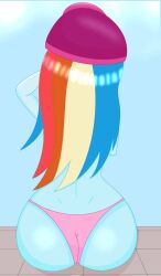 1girls ass equestria_girls female female_only girl hasbro mlp_g4 my_little_pony my_little_pony_friendship_is_magic my_little_pony_generation_4 rainbow_dash_(mlp) rear_view solo solo_female swimsuit